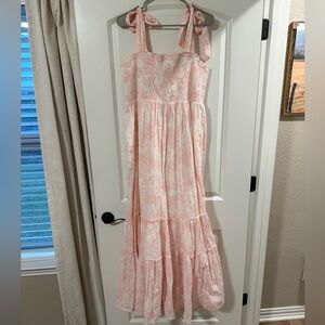 Crown & Ivy Pink Toile Bow-Strap Dress